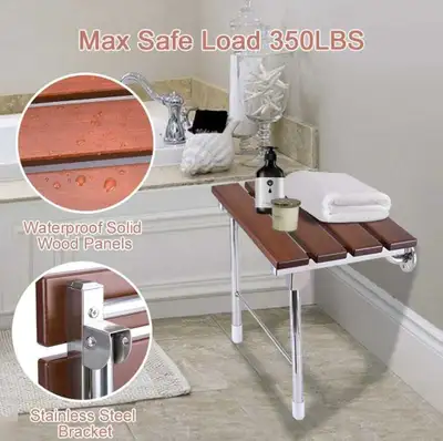 Folding Shower Seat Wall Mounted Chair Stool, View more