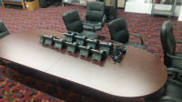 Board room table and chairs