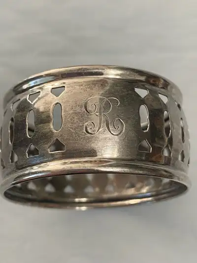 Vintage Sterling Silver 925 Napkin Ring – Monogram “R” – 11g ✨, View more