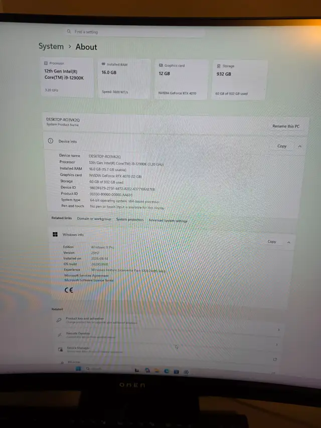***GAMING DESKTOP FULL SETUP ***INTEL i9, 12tH GEN,  NVIDIA 4070603675971908413446