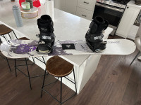 Snowboard with boots and bindings 