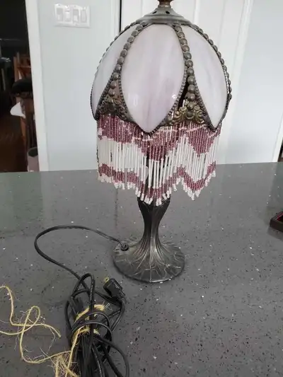 Lamp, beaded 15 inches in height, View more
