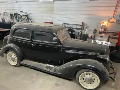1936 Plymouth two-door special deluxe with 65,000 original miles. This was a US car never driven in...