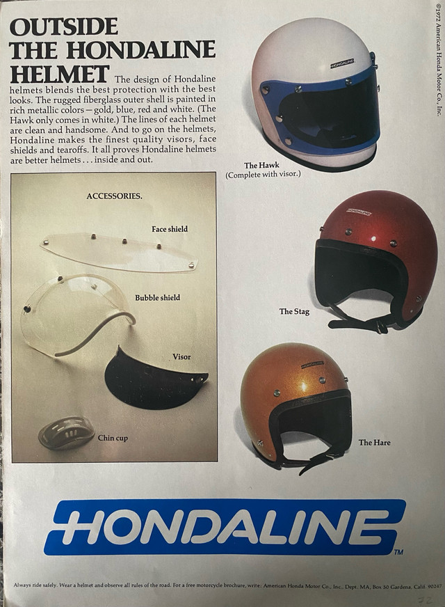 1972 Hondaline Helmet XLarge 4 Pg Original Ad in Arts & Collectibles in North Bay - Image 3