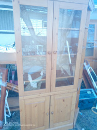 Solid pine China cabinet