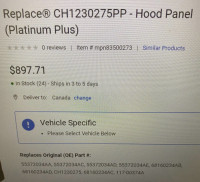 Ram 2500 aluminum hood CH1230275PP