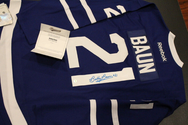Bobby Baun Maple Leaf Autograph Jersey at JJ Sports in Arts & Collectibles in Chatham-Kent