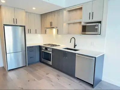 Bright, one-year-new 1 bedroom + den condo at Park Langara, 6859 Cambie St in the Cambie Corridor. 5...