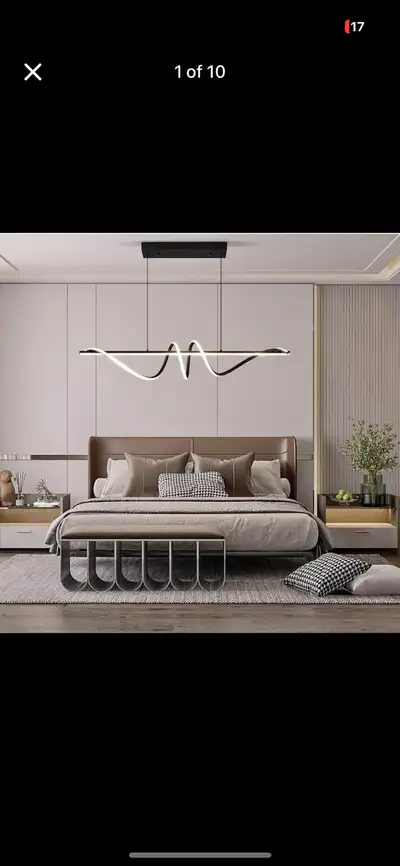 Black Modern Chandelier, Anti-Glare LED Chandelier L47.2” Pendan, View more