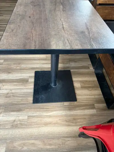 Heavy Duty Restaurant tables. Solid steal post and base. Good condition. Located in Lloydminster. Pr...