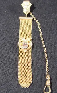 Antique Gold and Topaz Women's Breast Pocket Watch Holder