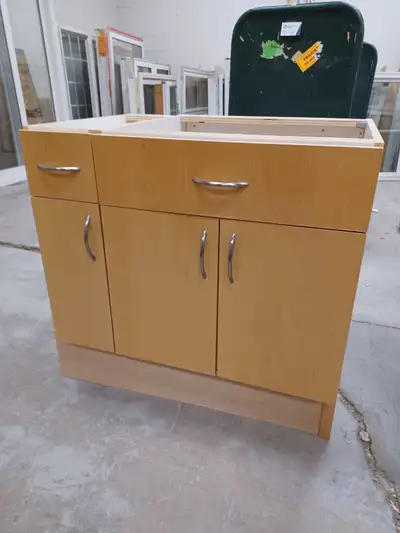 Maple finish bathroom vanity cabinet (no counter top or sink available) Width: 32'' Height:31'' Dept...