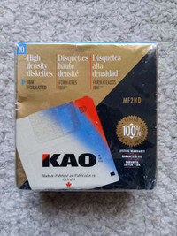 KAO 3.5" High Density Diskettes 10 Pack 1.44 MB IBM or Mac New S
