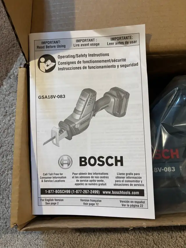 Bosch Cordless Reciprocating Saw in Power Tools in City of Toronto - Image 2