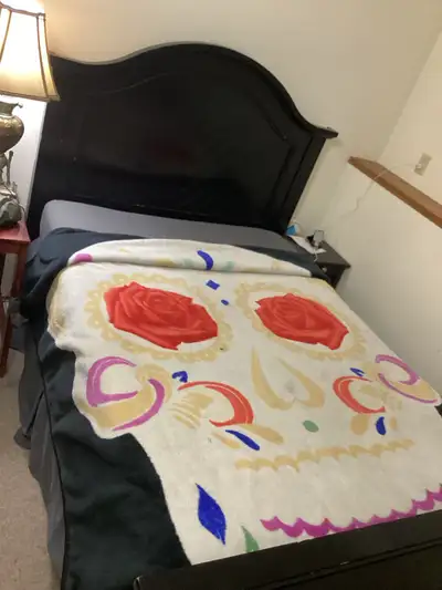 Bed with headboard, footboard, rails, boxsprings & mattress for $350 . Please Text or Call 368-337-6...
