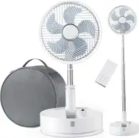 NEW: Quntis 10" Foldable Floor Fan with Carry Bag