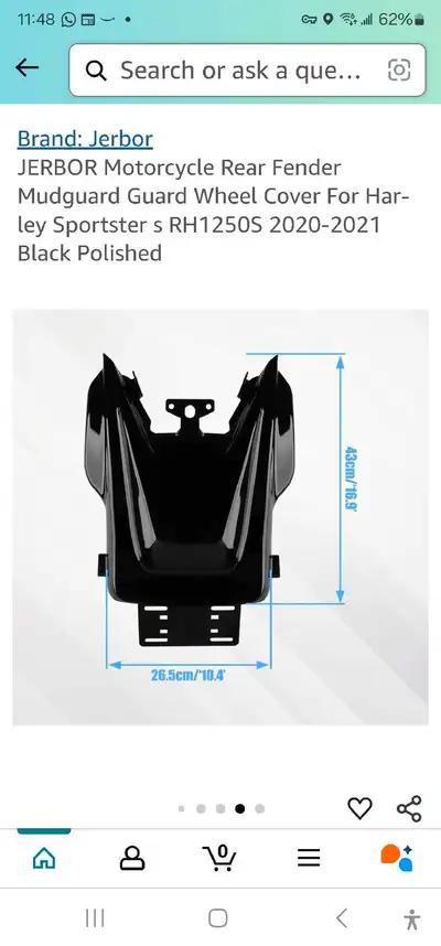 Upgrade your ride with this JERBOR motorcycle rear fender mudguard wheel cover, designed for Harley...