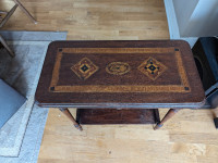 Occasional Table Antique Inlaid Wood Work