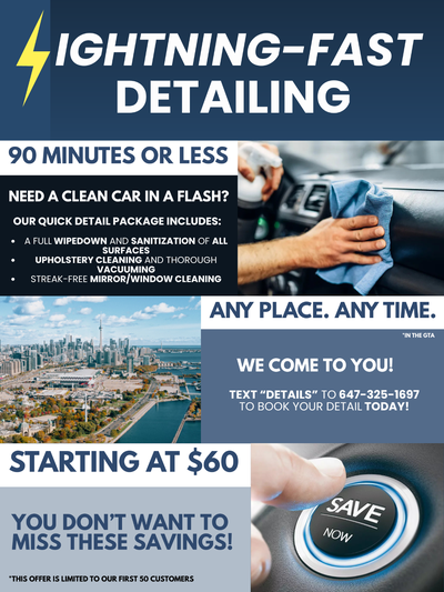 Same Day Mobile Car Detailing – Starting at $60 - 647 325 1697, View more