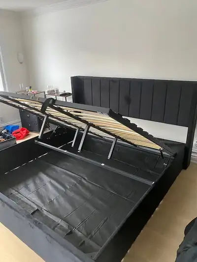 Brand new Queen size storage bed frame, View more