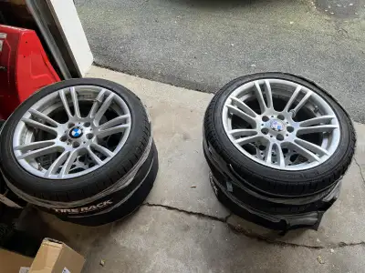 Set of BMW Style 270 18x8 ET20 wheels with 235/40R18 Michelin Pilot Alpin PA4 winter tires. Set of 4...