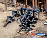 Skid Loader Auger Attachment with Multiple Bits