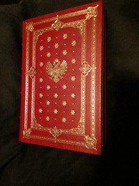 War & Peace by Leo Tolstoy. Leather Bound, 22k gold, silk moire