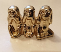 Vintage Miniature Figurine Brass Three Wise Monkey's