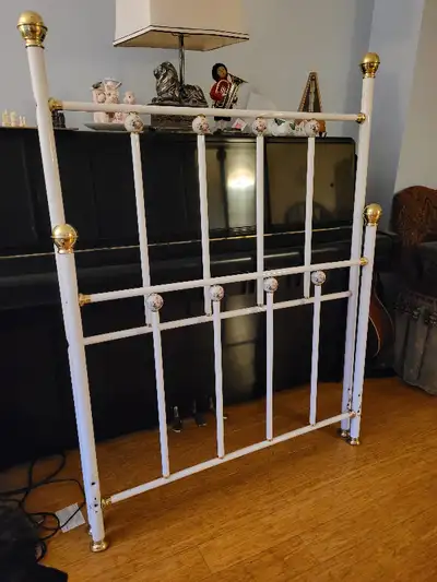 TWIN Bed Headboard & Footboard, Brass., View more