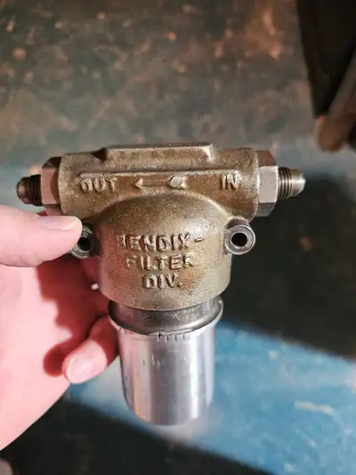 A little aviation novelty item for sale... A 1950s era fuel filter and housing. For those who like t...