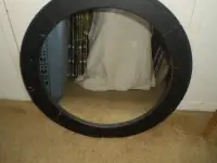 Mirror - wooden  round black mirror -lg size