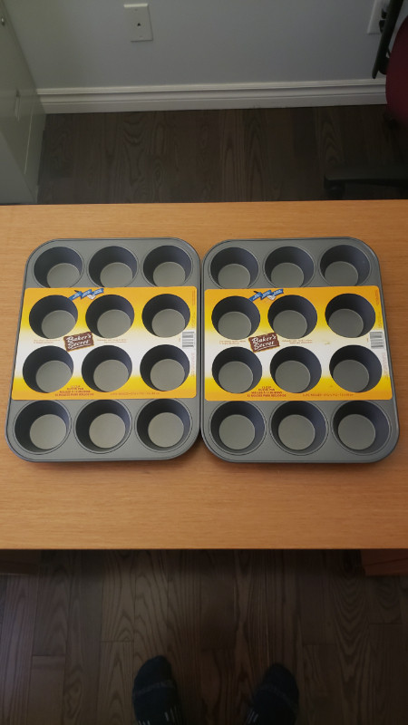Two Baker's Secret Non-Stick 12 Cup Muffin/Cupcake Pans in Kitchen & Dining Wares in Sault Ste. Marie