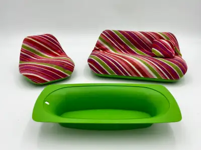 Vintage 77 Barbie Dreamhouse Sofa Coffee Table and Chair Set

, View more