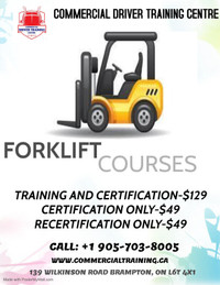 CDTC!! WALK-IN ACCEPTED!! FORKLIFT CERTIFICATION ONLY @ $49