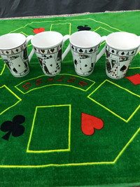 Poker Bridge Gryphonware Playing Card Coffee Cups