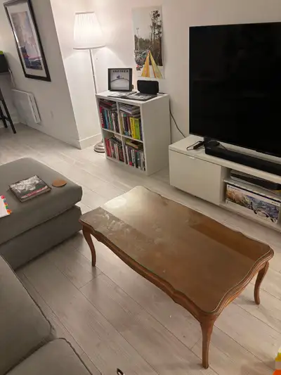 Wooden Coffee Table with Glass Layer, View more