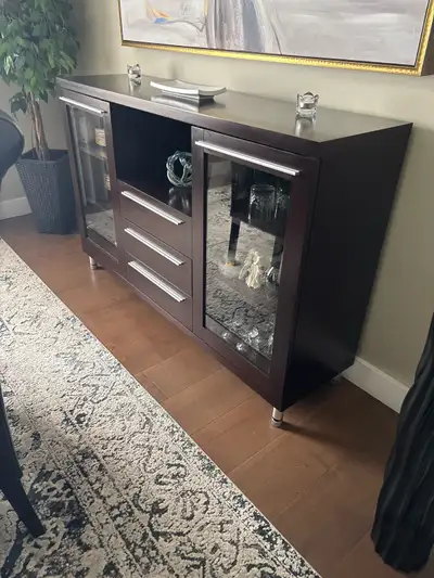 Dark Espresso Wood Buffet / Sideboard – Excellent Condition, View more