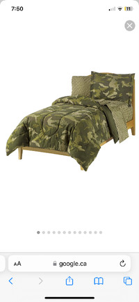 Twin camo bed in a bag