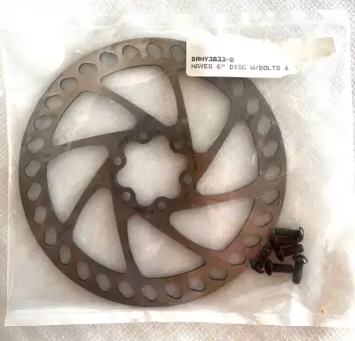 HAYES 6” Stainless Steel Disk Brake ROTOR w/Bolts -  NEW in Bag, View more