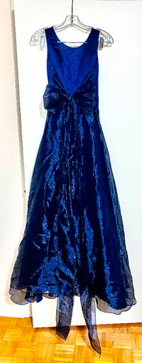 Night Fashion INC. Royal Blue Jacquard Fit Flare Dress. Size: M