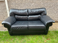 Real leather Black Couch