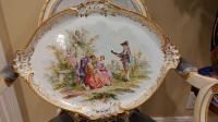 Large Antique German Dresden Meissen porcelain Oval Plate