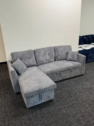 3 Seater Corduroy Sectional Sofa Bed with Storage Buy Now , View more