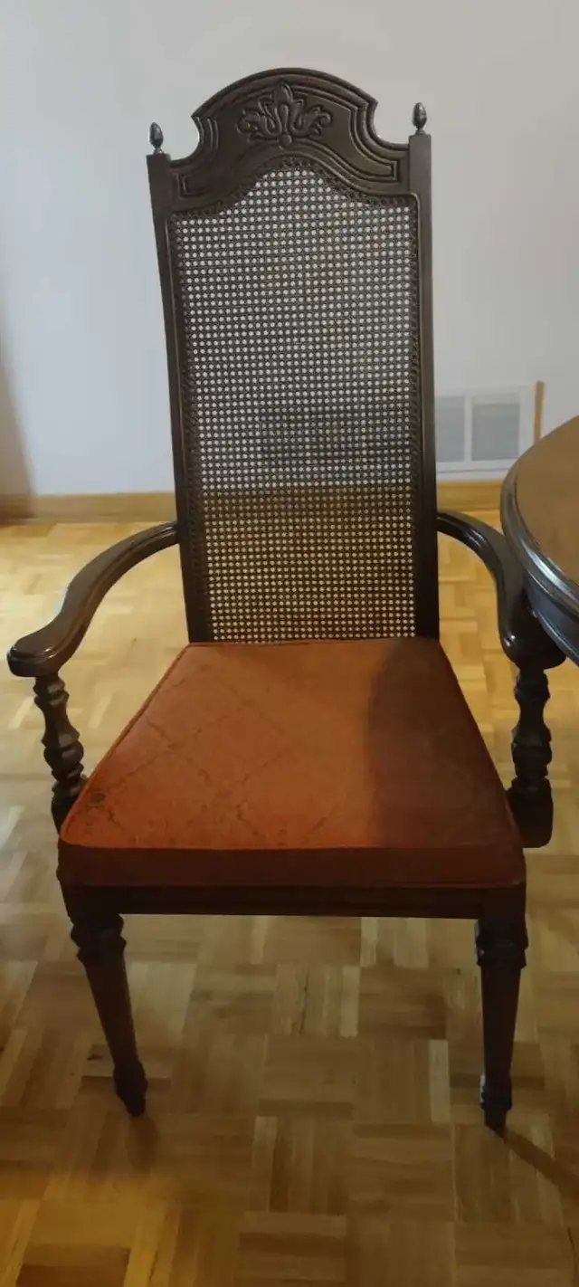 dining room, 6 chairs,beautiful fabric, hutch, extra leaf, sits in Dining Tables & Sets in Markham / York Region - Image 9