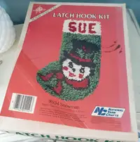 Vintage National Yarn Crafts Holiday Snowman Latch Hook Kit