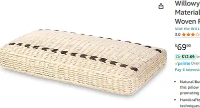 NEW Buckwheat Pillow Handmade Natural Material Supportive Woven, View more