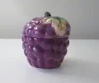 Ceramic Grapes Bowl with Lid