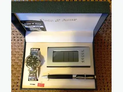 A Watch/Alarm Clock/Pen Set, View more