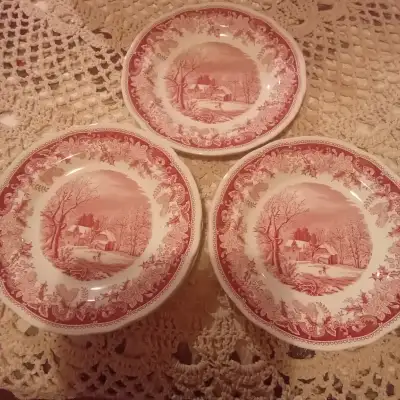Spode salad plates.. China Pattern..Winters Eve, View more