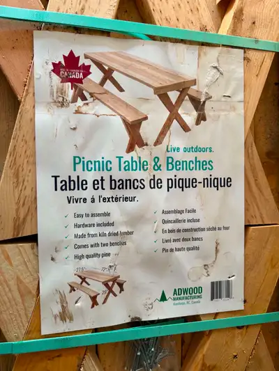 Adwood Manufacturing Picnic Table & Benches, View more